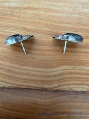 Vintage Patricia Platero Navajo Sterling Silver and Onyx post earrings- signed