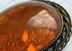 Vintage Amber brooch made in the USSR 1950-1960s jl472
