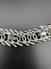 VTG 1950s-1960s CROWN TRIFARI Silver-tone Choker Necklace 2 Piece Set Jewelry