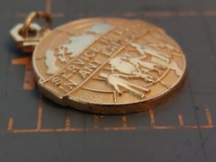 Vintage Altrusa Charm Pendant Gold Tone Service is Love in any Language Biennium