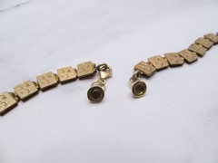 Antique 12k Yellow Gold Silver Book Sandwich Reversible Chain 18″ Necklace #110