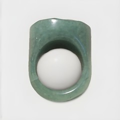 Vintage Genuine Jade Jadeite Massive Dome Cocktail Signet Ring Size 10 21g