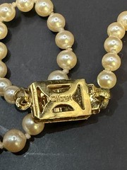 Vintage Monet Gold Tone Faux Pearl Necklace Graduated Beads 18”