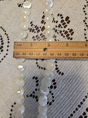 Vintage Mother Of Pearl Round Flat Disc Beaded Necklace 24 inch.