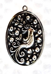 pENDANT PARTRIDGE INA PEAR TREE INTERNATIONAL STERLING JEWELRY VINTAGE neocurio