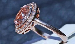 Effy 14k rose gold ring 2.15ct morganite diamond size 7 vintage 4.75gr N3040C