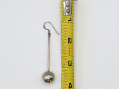 VINTAGE STERLING SILVER BALL DROP DANGLE EARRINGS LONG MODERNIST