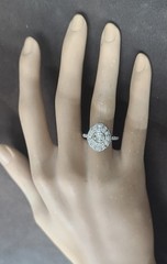 14k White Gold Vintage Engagement Ring 1.20ct Natural Diamond Round Shape