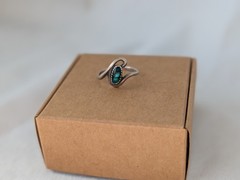 VTG Sterling Silver Navajo WM Wheeler Co. Bezel Abalone Inlay Cabochon Ring S4