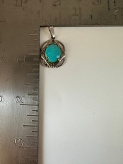 Vintage JJJ sterling silver blue stone Pendant