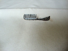 VINTAGE 1970-80s HAIRCOMB MARCASITE ENCRUSTED STERLING SILVER STAMPED 925 PIN