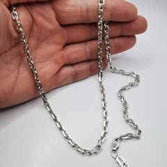 Vintage 925 Sterling Silver Chain Necklace Signed Handmade 46.64g 24.4 inches