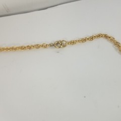 Vintage Gold Tone Faux Pearl Rope Link Chain Necklace 30.5” Long