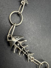 Rare UnoAERre Vintage Fish Skeleton Necklace Chain Sterling