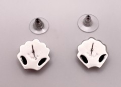 Vintage Monet Silver Toned Shell Stud Earrings