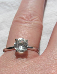 Antique Uncas Mfg Co. Cubic Zirconia Solitaire Ring U with Arrow Stamp Size 8.5