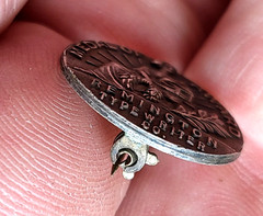 Antique c1900 Sterling Silver Remington Typewriter Co. Medal Of Award, Lapel Pin