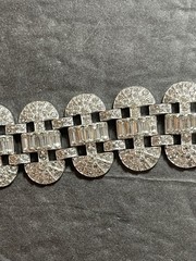 Beautiful 1950’s Rhinestones and Rhodium Plated Bling Bracelet