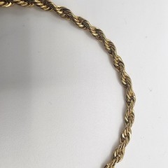 Vintage Gold Tone Twisted Triwl Rope Chain Elegant Bracelet 7.5” Jewelry Gift