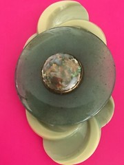Mid-Century Aventurine Brooch Pin