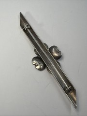 Vintage Stuart Nye Sterling Silver Dogwood Flower Bar Pin 4.5g 2 7/8 Inch Length