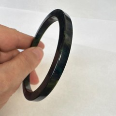 Vintage Bakelite marbled Blue Moon Bangle Bracelet