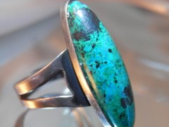 OOAK WOW Vintage 70’s Solomon’s Stone Eliat Israel Adj Size Modern Art Ring 23J5