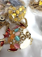 Mixed Jewelry Lot Bundle Large Pendant Necklaces Floating Glitter Compacts Bling