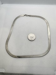 Italian Sterling Silver Wide Herringbone Necklace 18” 5.65mm 925 KC Italy 10.45g