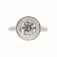 Peter Suchy European Ideal Cut Diamond Ring Platinum Micro Pavé