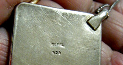 Vtg Necklace Pendant Tibet Amulet Sterling silver Filigree marks “Nepal .925”
