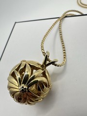 VTG D’ORLAN 1960s GOLD PLATED NECKLACE 36″IN XL Estate Sale Signed Ball Orb Read
