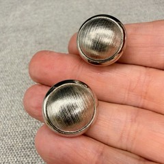 Vintage Button Earring Lot Screw Back Clip Ons Glass Acrylic Metal 6 Pair