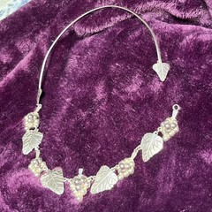 Vintage Art Deco Mexican Sterling Silver modern Grape Necklace ~16.5”; 36 grams