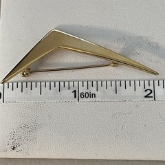 Monet Signed Modernist Lot Of 2 Brooches Pins Gold Tone Black Enamel