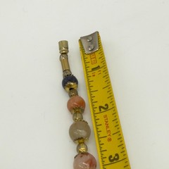 Vintage Beggars Beads Necklace Multicolor Stones Barrel Clasp 18 Inches