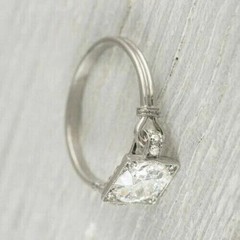 2.90Ct Lab Created Diamond Art Deco Style Engagement 14K White Gold Finish Ring