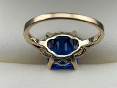 Vintage Kimberly 10K Gold, 3.7 ct Blue Tanzanite & Spinel Ring Size 6 – 2.7 gm