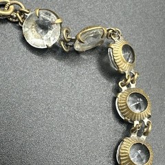 Rivière Clear Czech Glass Necklace Brass Choker Art Deco 14.5” Faceted Open Back