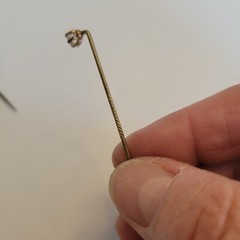 Vtg. Antique Goldplate Stick Pins Turquoise Color Faux Diamond Lapel Hat Pins