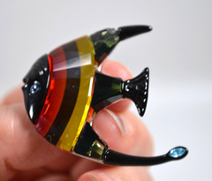 Vintage Swarovski Angel Fish Brooch / Pin 2″ w/ Blue Eye & Fin Tip READ