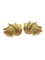 Monet Mirador Demi Parure Gold XL Brooch Pin Post Pierced Earrings Set Vintage