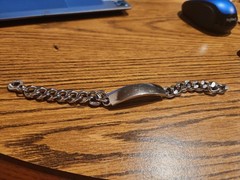 Vintage Nickel Silver ID Bracelet Curb Chain 8.5” Chunky Link