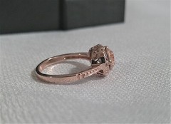 Vintage Signed Rose Gold Plated & Morganite Engagement Ring size 9
