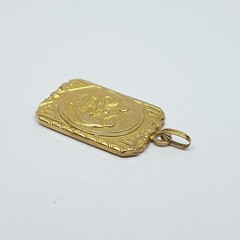 Antique Pendant Religious Medal on 18kt Gold of ” Baptism ” – 595