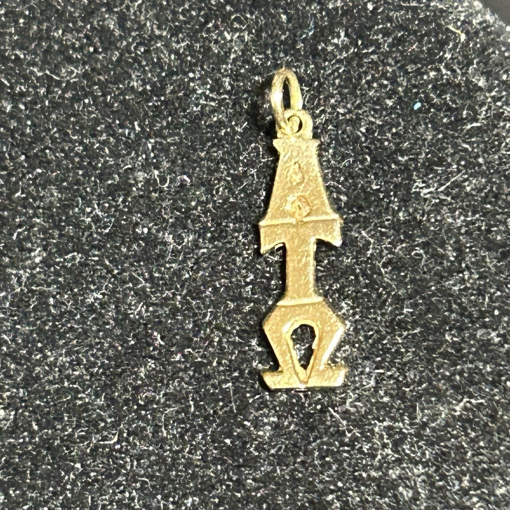 VTG 10K Gold Greek Letters ATO Pendant Charm 0.24g