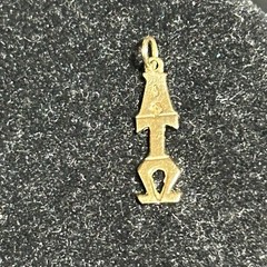 VTG 10K Gold Greek Letters ATO Pendant Charm 0.24g