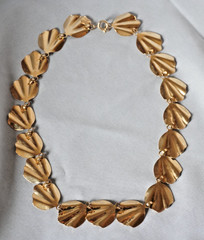 Vintage Park Lane Gold Tone Shell Link Statement Necklace Signed