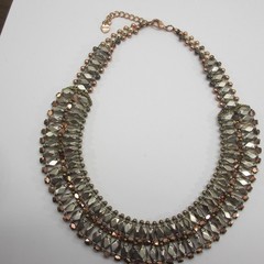 Vintage Cleopatra Necklace Egyptian Revival Mixed Metals Nakamol Collar 18 Inch