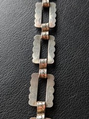 Vintage Southwestern Etched Sterling Silver Bracelet 6 1/2″ x 5/8” 17g – Rustic